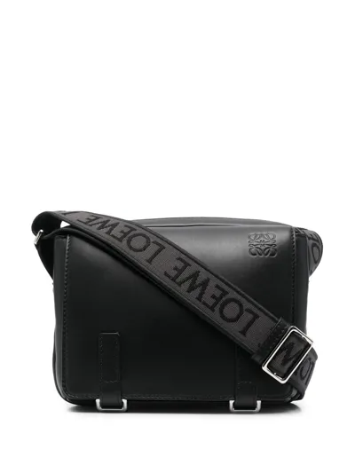 Loewe Military Calf Leather Messenger Bag In Black