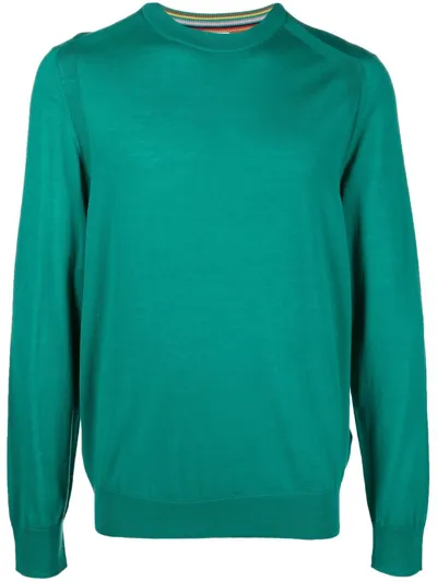 Paul Smith Crew Neck Pullover Sweater In Grün