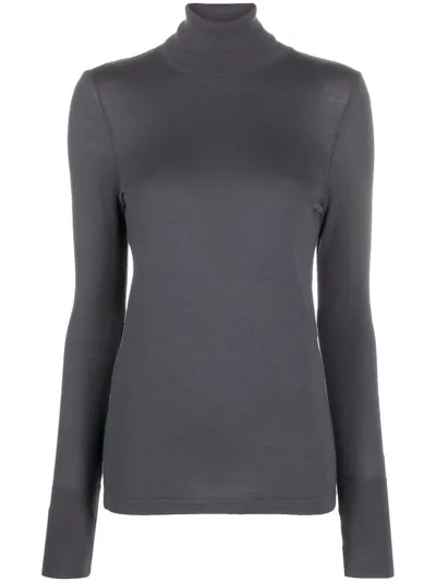 Lemaire Roll-neck Merino Jumper In Grey