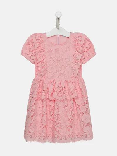 Self-portrait Kids' Lace Dress In Pink