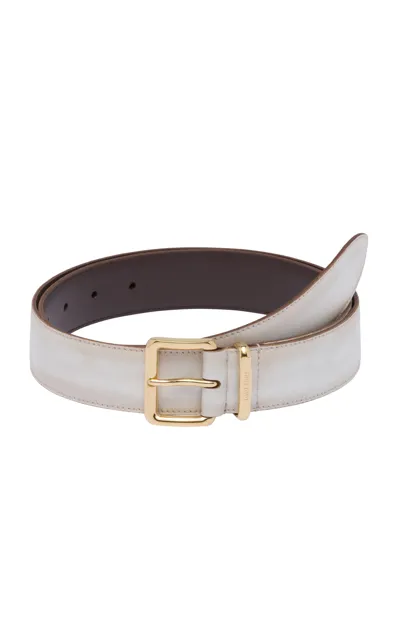 Miu Miu Nappa Leather Belt In White