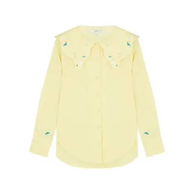 Olivia Rubin Bryony Yellow Embroidered Cotton Shirt