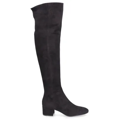 Gianvito Rossi Overknees Rolling Mid Boot  Suede In Black