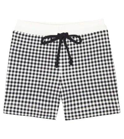 Marysia Bumby Kids' Gingham Swim Trunks In Midi Black Gingham