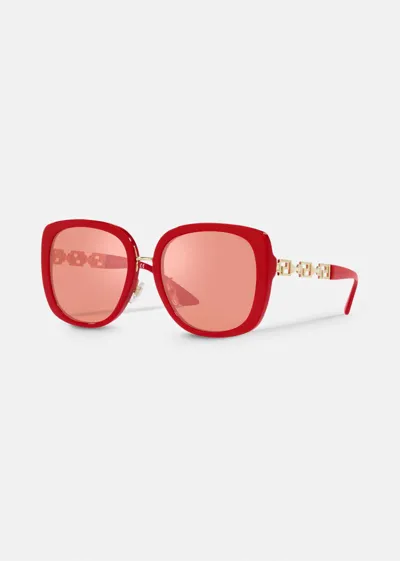 Versace Greca Sunglasses In Red