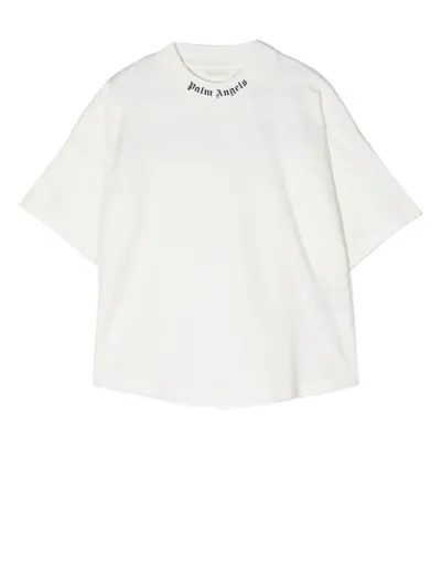 Palm Angels Kids' Classic Brand-printed Cotton-jersey T-shirt In White