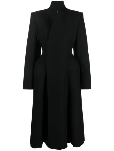 Balenciaga Black Flared Hourglass Coat