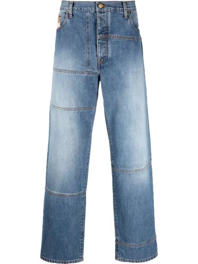 Nick Fouquet Blue Venusto Panelled Straight Leg Jeans