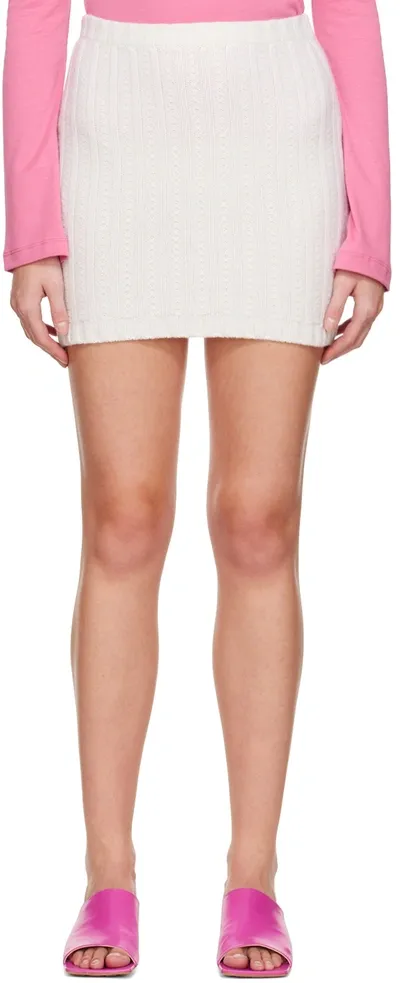 Blumarine Off-white Embroidered Miniskirt In N0108 Burro