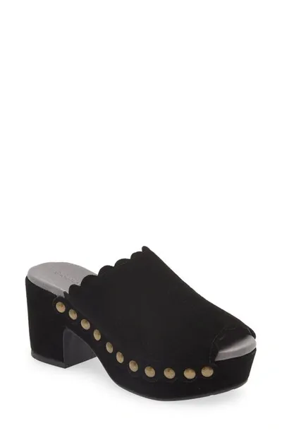 Chocolat Blu Genessis Platform Clog In Black Suede