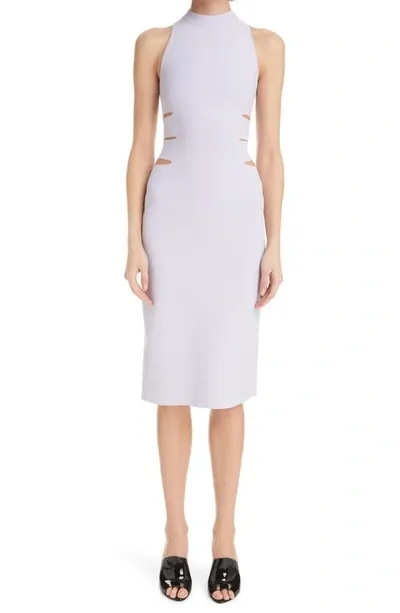 Alaïa Fontana Slash Sleeveless Midi Sweater Dress In Violet