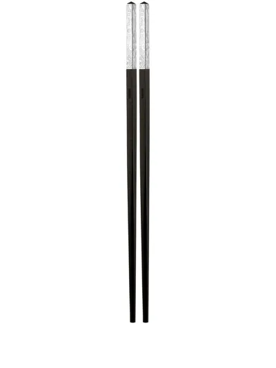 Christofle Jardin D'eden Silver-plated Chopsticks In Black