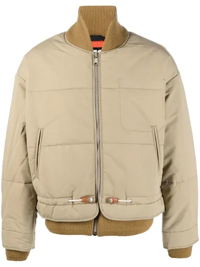 Diesel Sand-coloured Padded Bomber Jacket In Beige