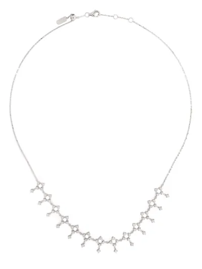 Djula 18kt White Gold Lace Diamond Choker In Silver