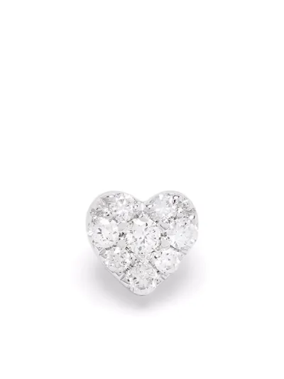 Djula 18kt White Gold Heart Diamond Piercing In Silver