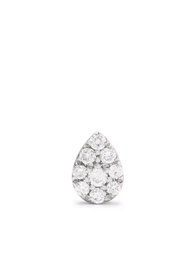 Djula 18kt White Gold Pear Diamond Piercing In Silver