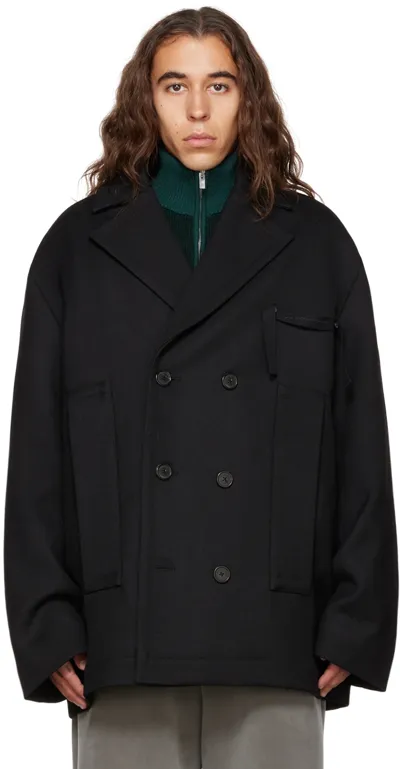 Jacquemus Black Le Papier 'le Caban Merria' Coat