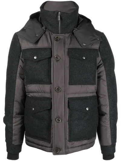 Canali Hooded Padded Jacket In Grau