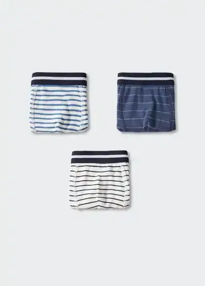 Mango Kids' Printed Boxer Shorts 3 Pack Blue