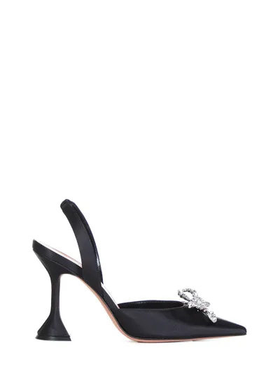 Amina Muaddi Begum Crystal-buckle Slingback Pumps In Black