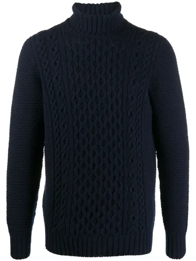 Drumohr Dark Grey Turtle-neck Pullover In Blu