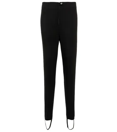 Alaïa High-rise Stirrup Wool Pants In Noir