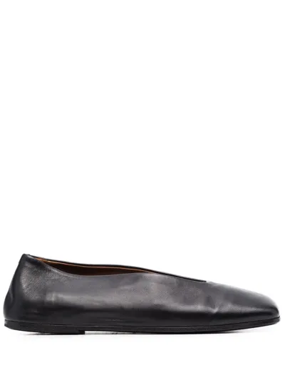 Marsèll Square-toe Ballerina Shoes In Black