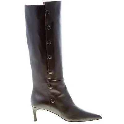 Pre-owned L'autre Chose Damen Schuhe Schwarz Nappaleder Spitzer Zeh Stiefel Absatz 5,5