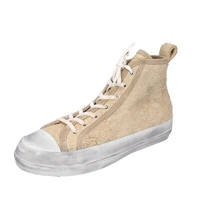 Pre-owned Moma Herren Schuhe  42 Eu Sneakers Beige Wildleder Bh922-42