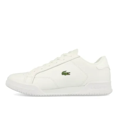 Pre-owned Lacoste Twin Serve 0721 2 Sfa Leather Damen White White Schuhe Sneaker Weiss