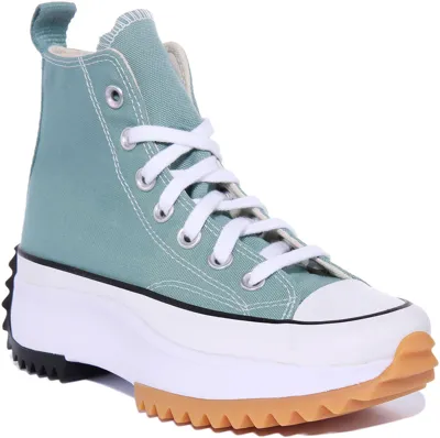 Pre-owned Converse 172726c Runstar Hike Hi Unisex Plateau Turnschuhe In Grün Uk Grösse 3