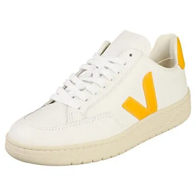 Pre-owned Veja V-12 Damen White Yellow Sneaker Beilaufig