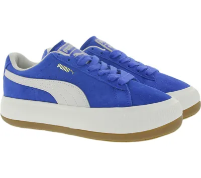 Pre-owned Puma Suede Maya Up Sneaker Damen Echtleder-schuhe Turn-schuhe Blau