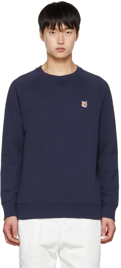 Maison Kitsuné Navy Cotton Fox Head Sweatshirt