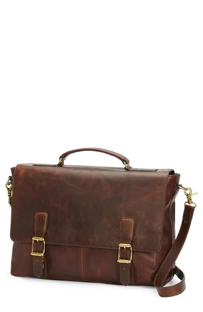 Frye Logan Top Handle Messenger Bag In Dark Brown