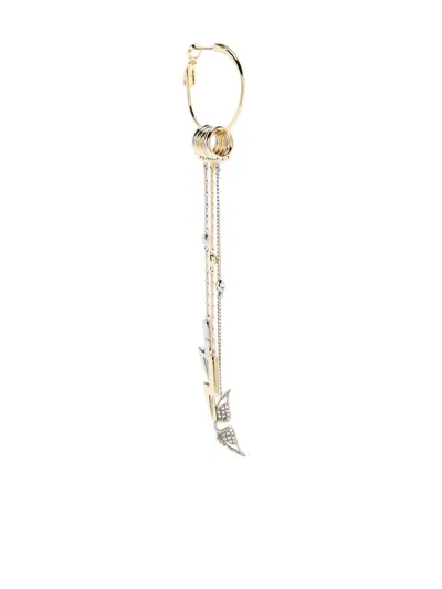 Zadig & Voltaire Crystal-embellished Draped Earring In Gold