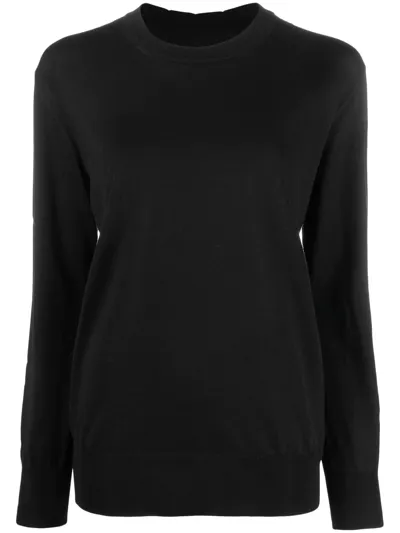 Jil Sander Crew Neck Pullover Sweater In Black