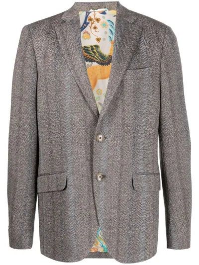 Etro Wool Jacket In Grey