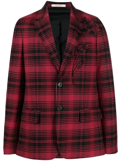 Valentino Checked Single-breasted Blazer In Multi