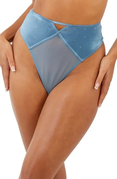 Playful Promises Olympia Storm High Waist Thong In Storm Grey