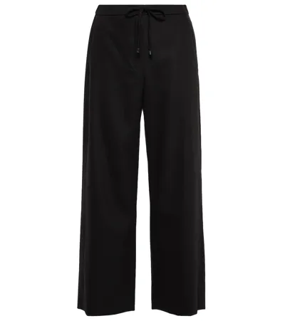 's Max Mara Floria Virgin Wool Wide-leg Pants In Black