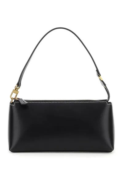 Staud Kaia Calf Leather Shoulder Bag In Black