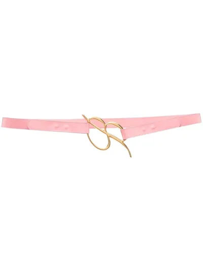 Blumarine Logo-buckle Leather Belt In Pink