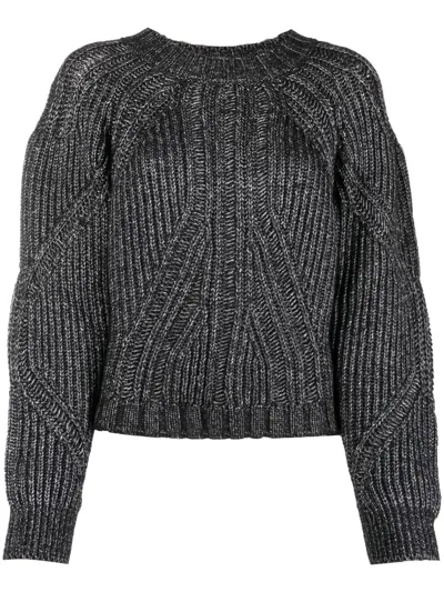 Alberta Ferretti Glitter-detailing Jumper In Schwarz