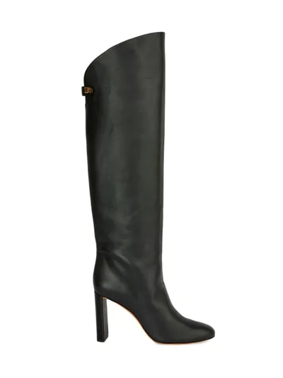 Maison Skorpios Adriana 90 Leather Tall Boots In Black