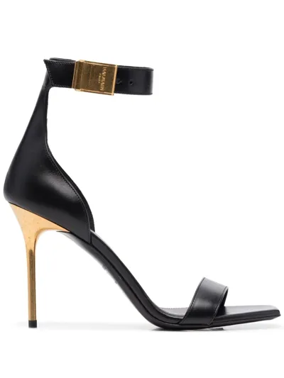 Balmain Logo-buckle 95mm Pumps In Schwarz