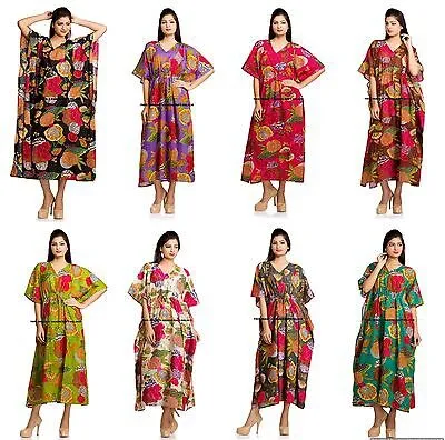 Pre-owned Palace Indian Lang Maxi Kaftan Kleid X 10 Grosshandel Restposten Gemischte Farben Blumen