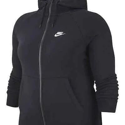 Pre-owned Nike Nsw Essntl Hoody Fz Flc Plus Kapuzenpullover Damen Cj0401-010