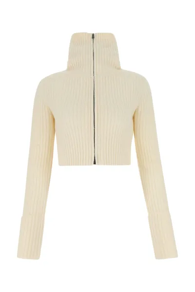 Sportmax Milk White Cardigan In A Wool And Cashmere Knit