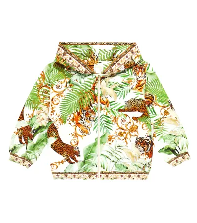 Camilla Kids' Printed Zip-up Hoodie In Tiger Trap